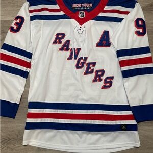 Authentic Rare Mika Zibanejad New York Rangers Adidas Hockey Jersey w/ Strap